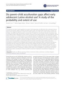Do parent–child acculturation gaps affect early adolescent Latino alcohol use? A study of the probability and extent of use