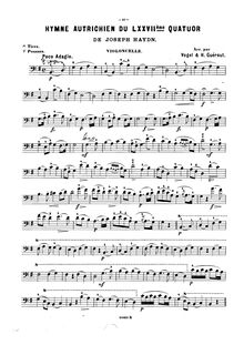 Partition de violoncelle, corde quatuors, Op.76, Haydn, Joseph