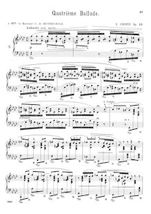 Partition complète (scan), Ballade No.4, F minor, Chopin, Frédéric