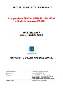 Etude methodes analyse de risques EBIOS - MEHARI - ISO 17799