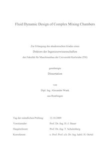 Fluid dynamic design of complex mixing chambers [Elektronische Ressource] / von Alexander Wank