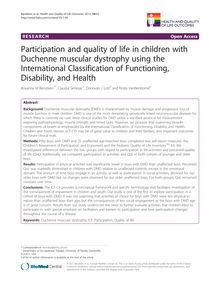 Participation and quality of life in children with Duchenne muscular dystrophy using the International Classification of Functioning, Disability, and Health