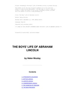 The Boys  Life of Abraham Lincoln