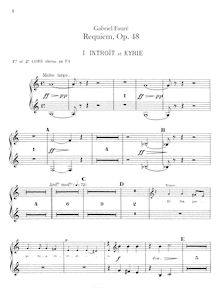 Partition cor 1/2, 3/4 (F), Requiem en D minor, D minor, Fauré, Gabriel