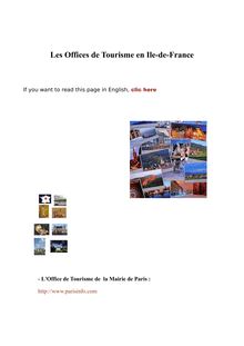 Les Offices de Tourisme en Ile-de-France