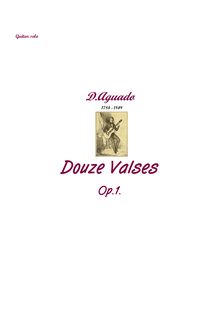 Partition complète, 12 Valses pour Solo guitare, Op.1, Aguado, Dionisio