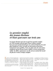 Le premier emploi des jeunes Bretons et leurs parcours sur trois ans (Octant n° 106)