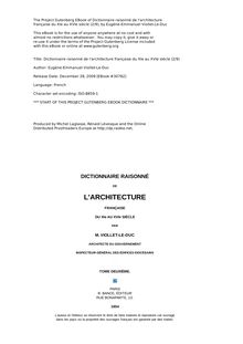 Dictionnaire raisonné de l architecture française du XIe au XVIe siècle (2/9)