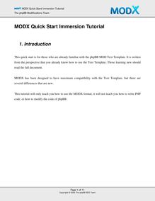 MODX Quick Start Immersion Tutorial