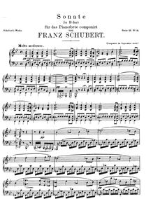 Partition complète, Piano Sonata No.21 en B♭ major, Schubert, Franz
