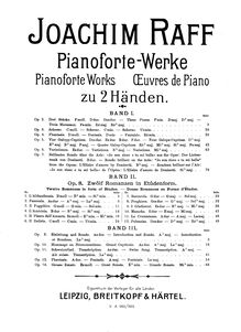 Partition Cover Page, 12 Romances en Forme d Études, Op.8, Raff, Joachim