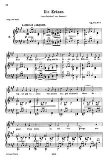 Partition No.1 Die Kränze, 4 chansons, Brahms, Johannes par Johannes Brahms