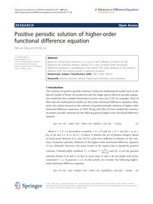 Positive periodic solution of higher-order functional difference equation