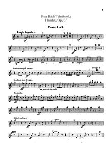 Partition trompette 1, 2 (B♭), Hamlet (overture-fantasia), Гамлет (Gamlet)