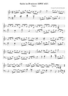 Partition I, Gigue,  No.4 en D minor, HWV 437, D minor, Handel, George Frideric