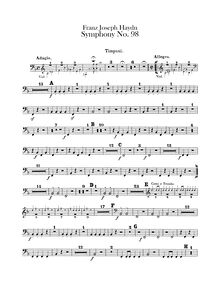 Partition timbales (B♭, F), Symphony No.98 en B♭ major, Sinfonia No.98