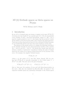 SU Verlinde spaces as theta spaces on Pryms