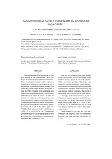CARACTERÍSTICAS DA PELE E DO PELAME EM BOVINOS DA RAÇA CARACU (COAT AND SKIN CHARACTERISTICS IN CARACU CATTLE)