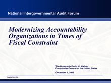 GAO-07-251CG, Modernizing Accountability Organizations in Times of Fiscal Constraint, National Intergovernmental