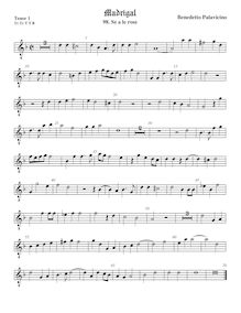 Partition ténor viole de gambe 1, octave aigu clef, Madrigali a 5 voci, Libro 3