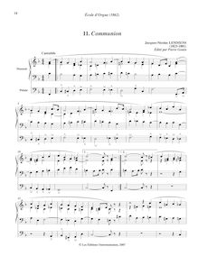 Partition , Communion, Ecole d Orgue, École d Orgue, basée sur le plain-chant romain par Jacques-Nicolas Lemmens