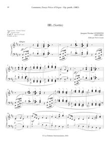 Partition , (Sortie) Allegro en D major, orgue Music, Œuvres inédites de J.-N. Lemmens