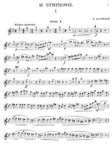 Partition hautbois 1, Symphony No.1 en G minor, 1re Symphonie, Kalinnikov, Vasily