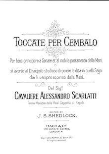 Partition complète, Toccata No.1 en G major, G major, Scarlatti, Alessandro