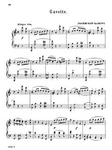 Partition No.1: Gavotte, 3 Piano pièces, Raff, Joachim