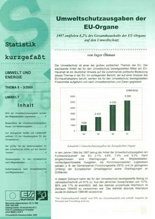 Statistik kurzgefaßt. Umwelt und Energie Nr. 3/2000. Umweltschutzausgaben der EU-Organe