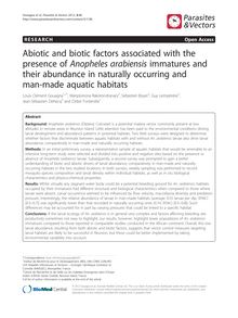 Abiotic and biotic factors associated with the presence of Anopheles arabiensis immatures and their abundance in naturally occurring and man-made aquatic habitats