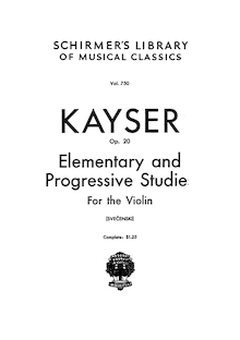 Partition complète, 36 violon études, Op.20, Kayser, Heinrich Ernst