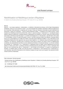 Néolithisation et Néolithique ancien d Aquitaine - article ; n°2 ; vol.74, pg 559-582