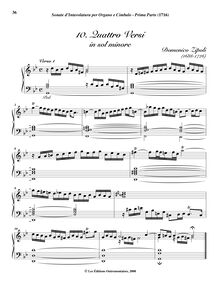 Partition , 4 Versi en sol minore, Sonate d Involatura per organo e cimbalo