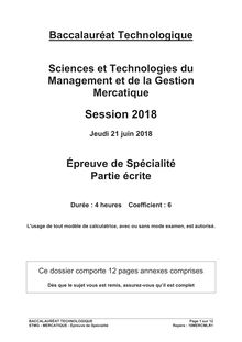 Bac STMG Mercatique 2018