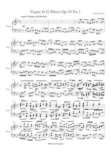 Partition complète, Fugue en G Minor Op.19 No.1, Hamlin, David