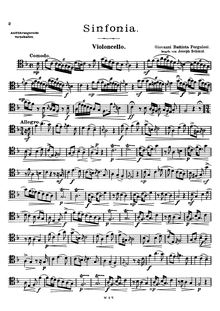 Partition de violoncelle, Sinfonia pour violoncelle et Continuo