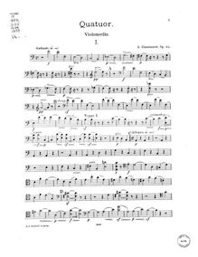 Partition violoncelle, corde quatuor No.4, Chetvertaia kvartet str. (etc.?)