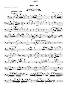 Partition basson 1, Octet No.1, E♭ major?, Gouvy, Louis Théodore