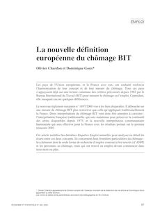 La nouvelle définition européenne du chômage BIT - article ; n°1 ; vol.362, pg 67-83