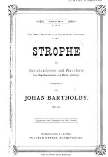 Partition complète, Strophe, Op.30, Bartholdy, Johan