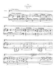 Partition de piano, Concertino pour violon et orchestre en E minor, Op.31