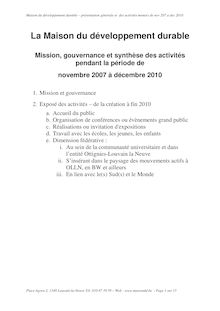 MDD activités 2007_2011