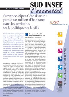 Provence-Alpes-Côte d Azur : près d un million d habitants dans les territoires de la politique de la ville