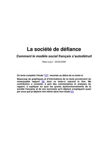 La société de défiance - Comment le modèle social français s autodétruit