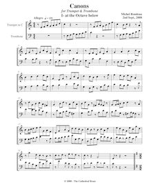 Partition complète, 15 Two-, partie Canons pour Brass, Rondeau, Michel