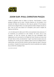 ZOOM SUR :PAUL-CHRISTIAN PIAZZA