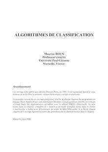 ALGORITHMES DE CLASSIFICATION