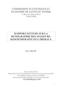 Rapport d'Etude sur la Démographie des Masseurs-Kinésithérapeutes  Libéraux v2.01