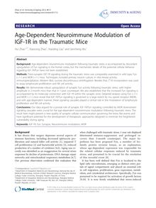 Age-Dependent Neuroimmune Modulation of IGF-1R in the Traumatic Mice